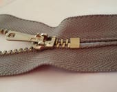 GREY m3 indivisible Vintage zipper metal teeth (577 YKK) Size 3 with revers lock for jeans trousers