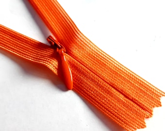 ORANGE concealed nylon size 3 indivisible vintage zipper size 3 (849 YKK) Zipper молния cerniera cremallera fermuar cipzár רוכסן