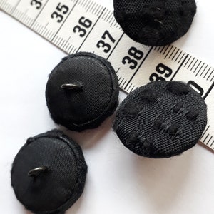 6 pieces 0.80 Euro 1.10 Euro / piece vintage fabric buttons coat BLACK with nub structure Button Bouton gomb кнопки כפתורים image 2