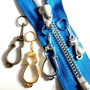 ZIPPER CATS キャット チャーム ジュエリー プラー ヘルパー ジッパー ペンダント メタル カラー さまざまな色