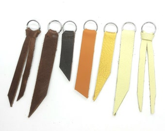 genuine LEATHER puller helper zipper pendant pockets wallet folders jackets YELLOW & BRAUN colors