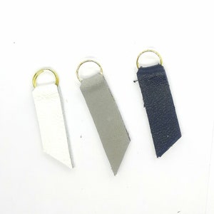 Genuine LEATHER puller helper zipper pendant pockets wallet folders jackets various colors on golden ring