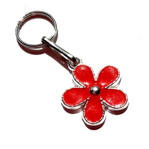 SILBERBLUME Charm Amulett Zieher-Helfer Reißverschluss Schuhsenkel Roller Skate Rave Schmuck Anhänger Metall Farbe Silber mit bunter Lack Rot Silber 35