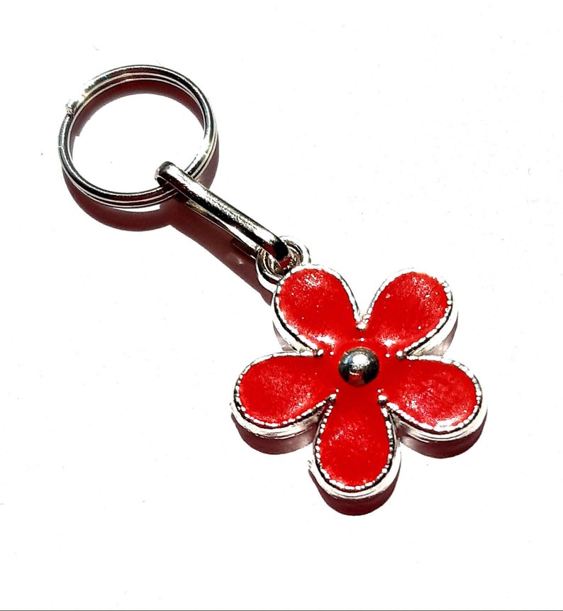 SILBERBLUME Charm Amulett Zieher-Helfer Reißverschluss Schuhsenkel Roller Skate Rave Schmuck Anhänger Metall Farbe Silber mit bunter Lack Rot Silber 35