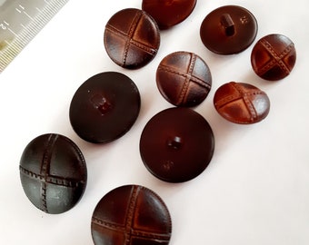 4 pieces (0,80Euro-1,10Euro /pcs) Vintage synthetic coat buttons cross seam brown düğme, kabát gomb, nasture palton, кнопки כפתורים