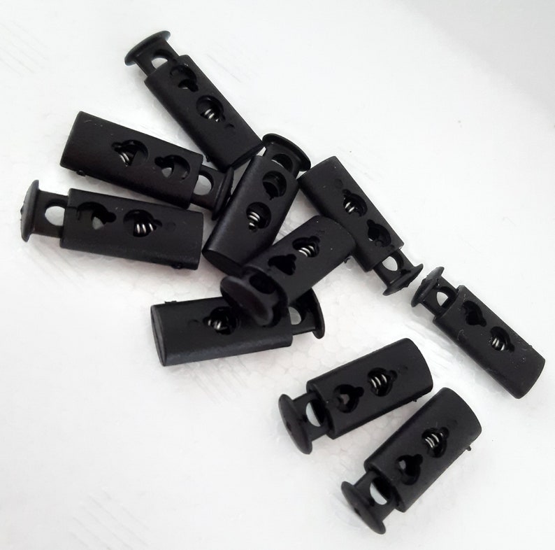 15 Pieces 0.30 Euro / Piece Cord Stopper With 2 Eyelets 3 Mm Plastic