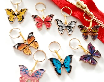 BUTTERFLY DANCE Charm Ritstrekker Hanger Metaal Instelling Kleur Goud Emaille Stijl