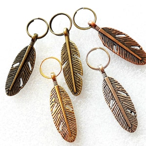 FEATHER Charm Zieher Zipper Jewelry Pendant Metal various colors 38mm X 10mm