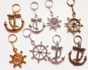 SCHIFF AHOI Anker Rad Charm Schmuck Zieher-Helfer Reißverschluss-Anhänger Metall Farbe diverse Farben