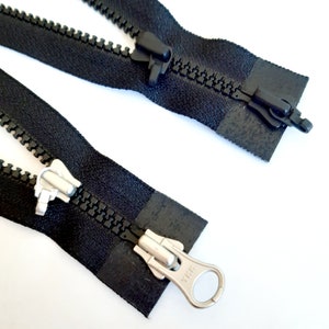 BLACK Vislon 3 vintage zipper 2-way separable 52 cm size 3 (YKK580) cipzár молния, fermuar, cerniera, fermeture à glissière רוכסן