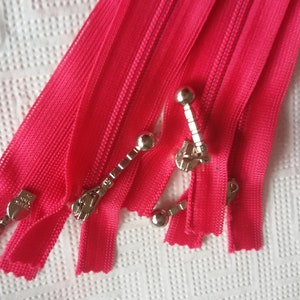 20 pieces bundle YKK zippers color PINK DARK 817 size Nylon 3 indivisible 16 cm