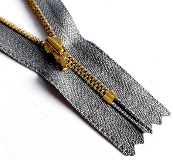 ZINNGRAU m #3 unteilbar Vintage Reißverschluss Metallzähne Farbe Gold Größe 3 (YKK) молния fermeture éclair cipzár רוכסן