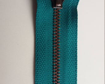DARK TURQUOISE m3 Vintage zip fastener metal teeth copper Size 3 divisible (YKK 877) молния cerniera cipzár fermeture éclair fermuar רוכסן