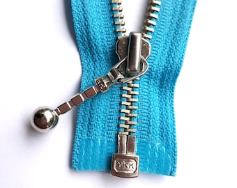 AQUA BLUE 70 cm Vintage Zipper Metal Teeth Silver Size 5 Divisible (547 YKK) молния cerniera cipzár fermeture éclair cremallera רוכסן