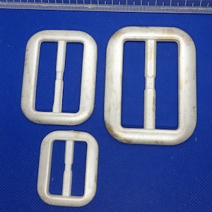Fibbia continua 32 mm, 47 mm, 53 mm, regolatore della cintura a ponte, fibbia scorrevole vintage, cursore di regolazione grezzo in plastica, aspetto bianco antico
