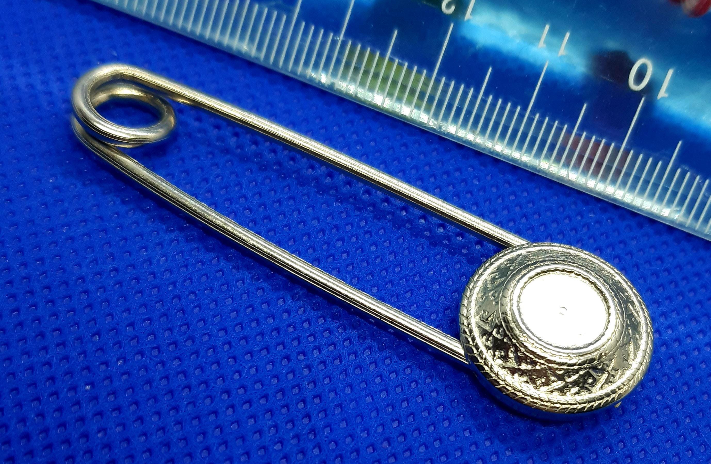 100 Spille Da Balia Sicurezza 5,4 Cm - Bianche, In Acciaio Inox E Plastica, Per Pannolini E Craft - 2