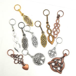 CELTIC SHAPES Charm amulet puller zipper jewelry pendant metal various colors and patterns