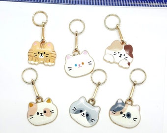 Cat Head Colorful Charm Jewelry Puller Helper Zipper Pendant Metal Color Gold with Colorful Enamel