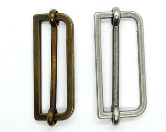 Belt regulator bridge 40 mm vintage metal glider with movable bridge, various colors and sizes