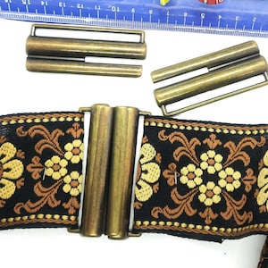 2-piece 40 mm, 60 mm, 80 mm vintage strap clasp, clasp made of metal rectangular solid metal casting for straps or belts under tension