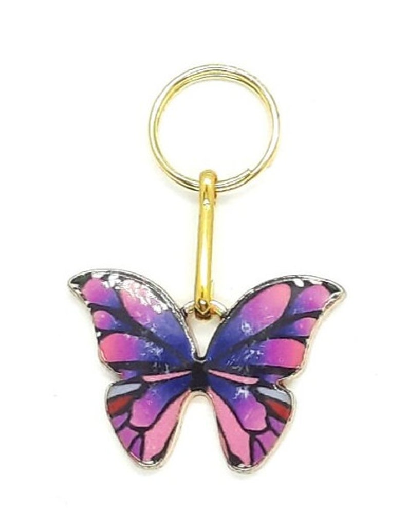 SCHMETTERLING TANZ Charm Reißverschluss Zieher-Helfer Anhänger Metall Fassung Farbe Gold Emaille Style Bild 9