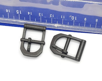 Bracelet buckle bar 15 mm, German Vintage, for watch strap, narrow strap, solid cast metal 7g /piece, color black metal