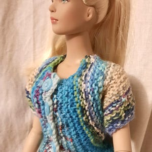 Cardigan suitable for 40 cm doll, 16&quot; doll, unique, hand-knitted, cheerfully colorful (without doll)