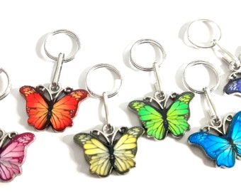 Colorfull BUTTERFLY Zipper Puller Pendant Metal Socket Color silver with lack colors