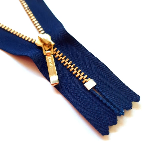 BLAU DUNKEL m #3 unteilbar Vintage Reißverschluss Metallzähne Größe 3 Hosentaschen (YKK 058) молния fermeture éclair cipzár רוכסן