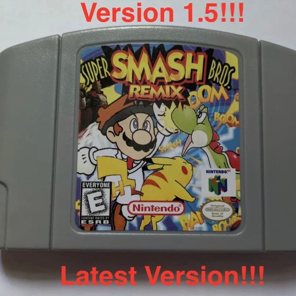 V1.50 N64 Super Smash Bro's Brothers Remix Game - 2024 Newest Update Cart Cartridge - V1.5 latest version ! - for Nintendo 64