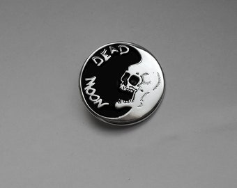 Dead Moon silver pin or pendant handmade Enamel Fred Cole punkrock garagerock garagepunk rock R&R Ring musiclovers