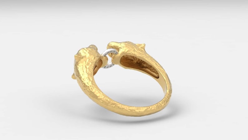 ring leopard heads or panther with stones