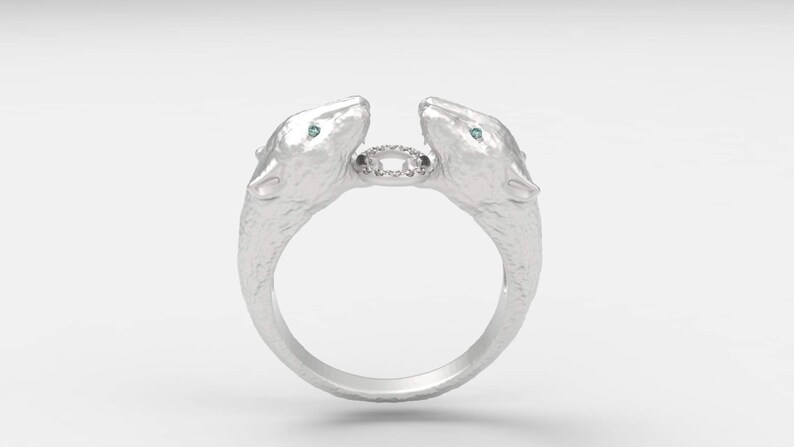 ring leopard heads or panther with stones