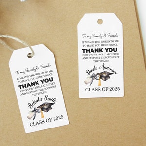 Graduation Favor Tags. Klasse der Gunst Tags. Danke Tags