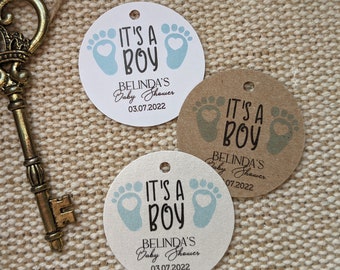 Set of 25 tags. MINI TAG It's a Boy Tag. Baby Shower Favor Tag