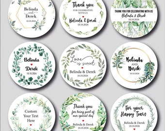 Custom Round Vinyl Stickers: Personalized Wedding Labels
