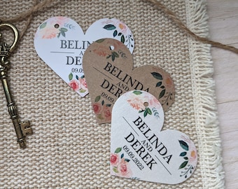 Heart Shaped Tags. Wedding favor tags. Heart Tags. Thank you tags