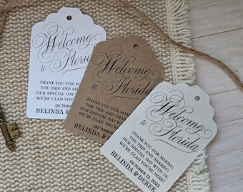 Custom Hotel Welcome Bag Tag: Personalized Destination Wedding Favor