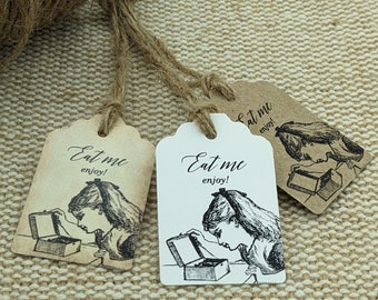 Alice in Wonderland Mini Tags: Eat Me Party Favors