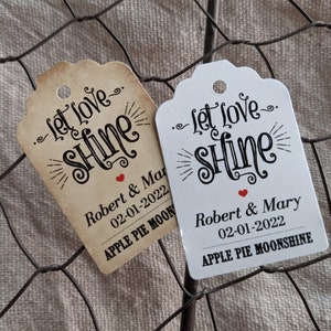 Mondschein Anhänger, Let love shine Geschenkanhänger. Größe Mini-Tag
