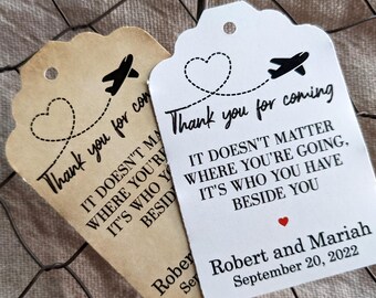 Thank you for coming. Hotel Welcome Bag Tag