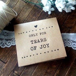 Personalized Tears of joy packs, Rustic wedding tissues, handkerchief. Set of 20 pieces.