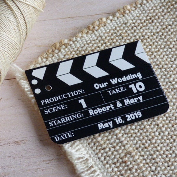 Clapper board Tag. Hollywood inspired Tag