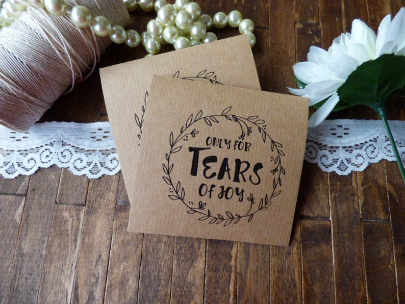 Personalized Rustic tissue packs 20 personalized Tears of Joy Tissue Packs
