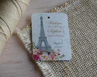 French Tag. Eiffel Tower Gift Tag. Paris Label