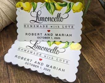 Etichette personalizzate per limoncello fatto in casa. Etichette regalo vino personalizzate.