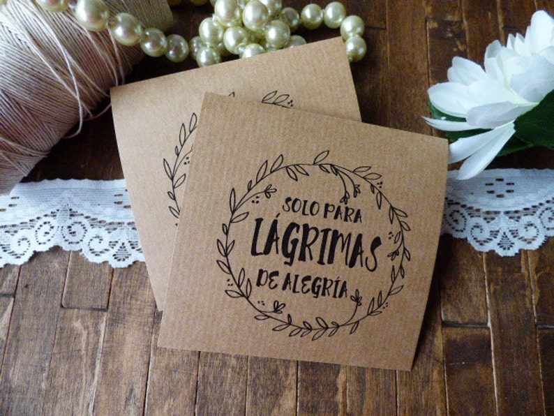 Personalized Rustic tissue packs 20 personalized Tears of Joy Tissue Packs