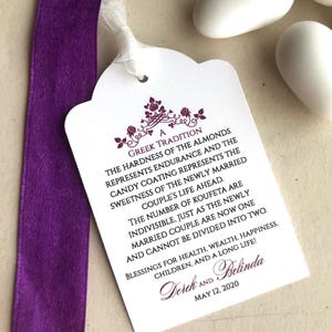 Koufeta Tag. Candy Coated Almonds Tag