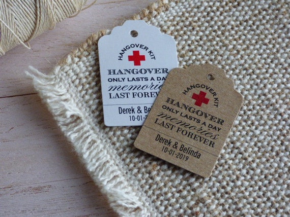 Kit d'étiquettes anti-gueule de bois MINI TAG. Étiquette de kit de gueule  de bois de mariage -  France