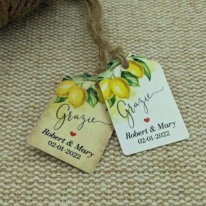 MINI TAG Grazie Tag. Etichetta di matrimonio personalizzata
